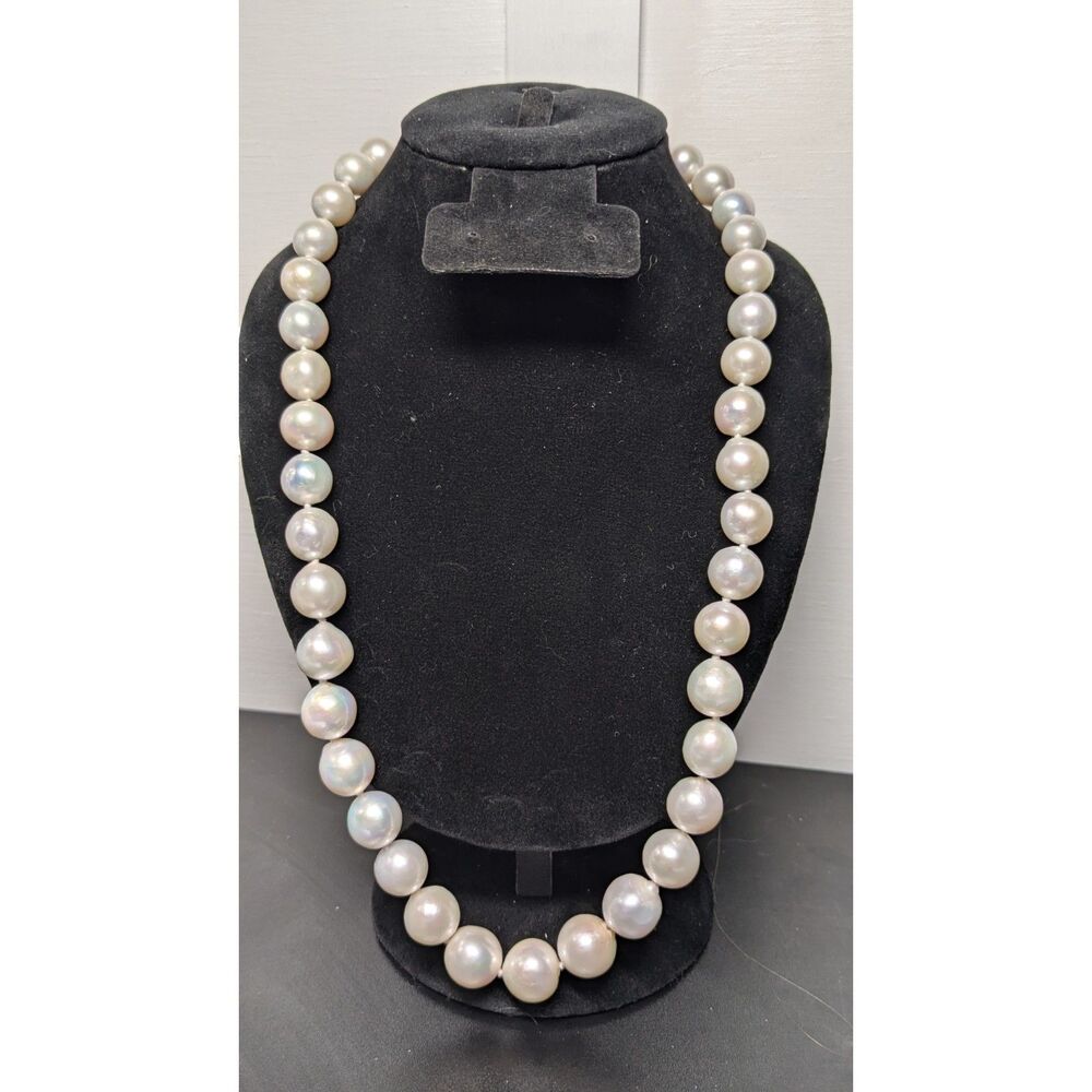 White Freshwater Pearl & Bella Luce Rhodium Over Silver 24” Necklace